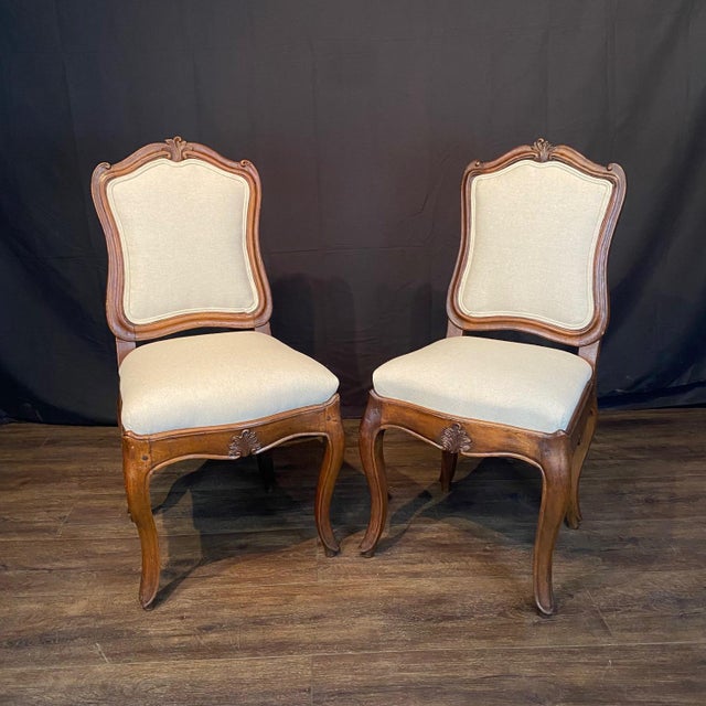 French 19th Century Museum Quality Walnut & Newly Upholstered Dining Chairs -Set of 6 For Sale - Image 3 of 12