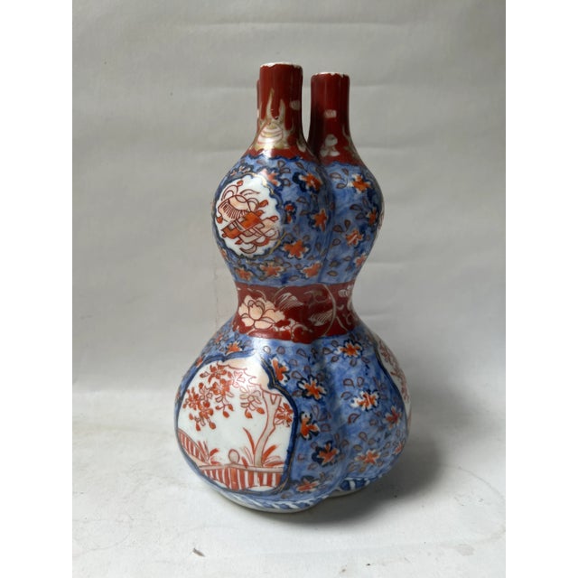 19th Century Imari Triple Gourd Vase 7” tall 4 1/4” widest , top is 2” diameter Great condition, there is no cracks or...