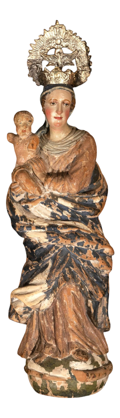 Renaissance Style Carved Wood Virgin and Child, 1500s