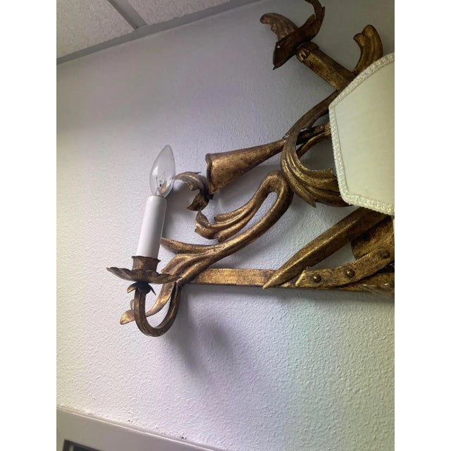 Traditional 1990s Italian Tree Lights Iron Wall Sconces For Sale - Image 3 of 6