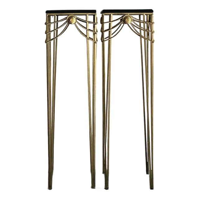 Vintage Boho Swag Medallion Pedestals - A Pair For Sale