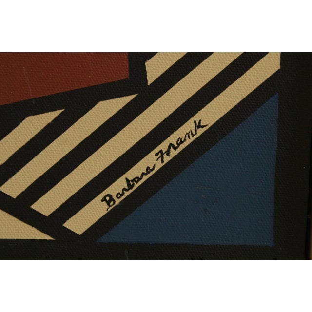 Barbara Frank Untitled Abstract Geometric Postmodern Framed, Oil Painting on Canvas For Sale - Image 11 of 13