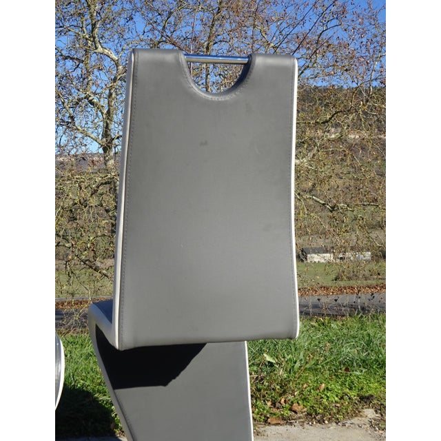 Chrome Base Zig Zag Chairs, 2000s, Set of 3 For Sale - Image 13 of 18