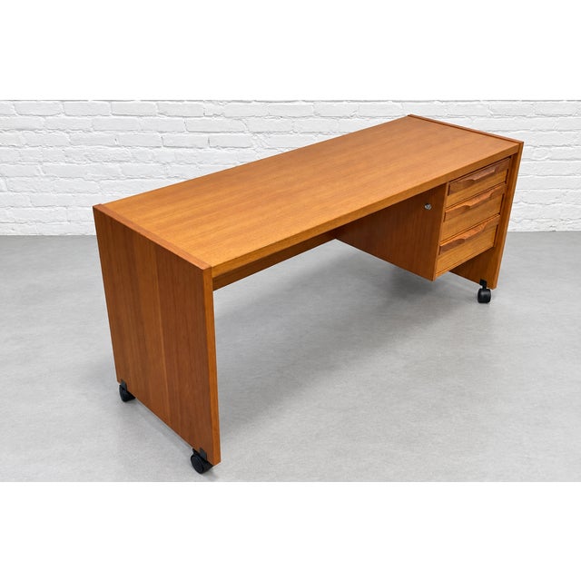 Mid Century Modern Danish Teak Desk by Denka, C. 1960’s For Sale - Image 10 of 14