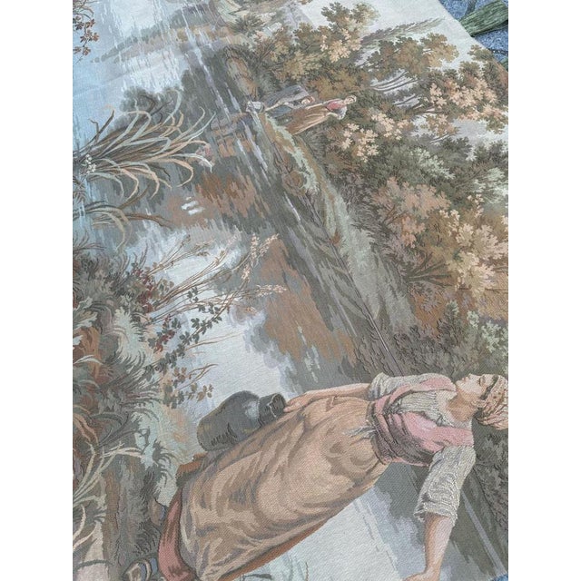 Beige French Aubusson Style Jacquard Tapestry, 1980s For Sale - Image 8 of 17