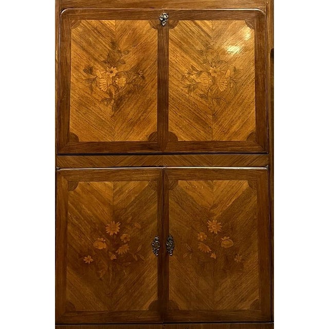 Louis XV Style Marquetry Drop-Front Secretaire, 1900s For Sale - Image 3 of 12