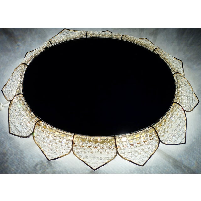 Vintage Illuminated Brass and Lead Crystal 6-Light Wall Mirror from Palwa, 1960s For Sale - Image 18 of 18