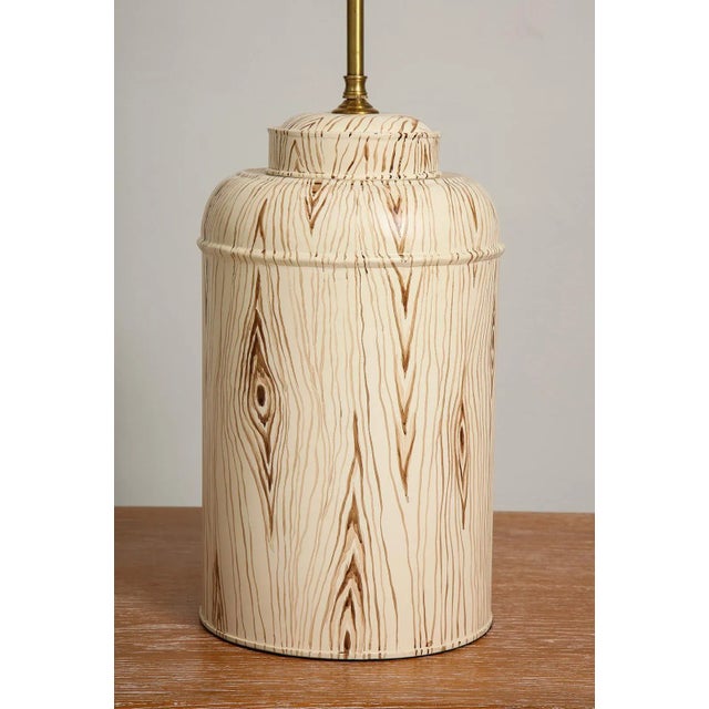 Not Yet Made - Made To Order Bespoke Pair of Tole Faux-Painted Canister Lamps For Sale - Image 5 of 10