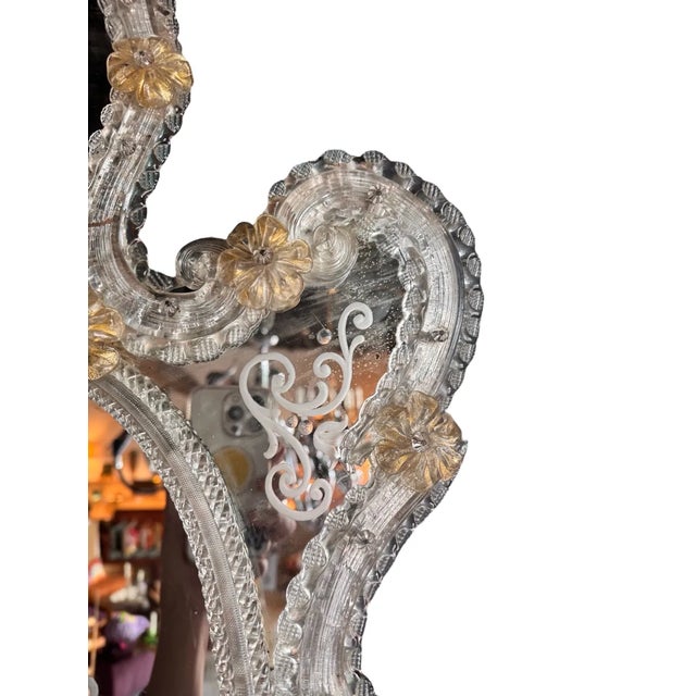 Early 20th Century Venetian Murano Art Glass Girandole Mirror For Sale In Austin - Image 6 of 15