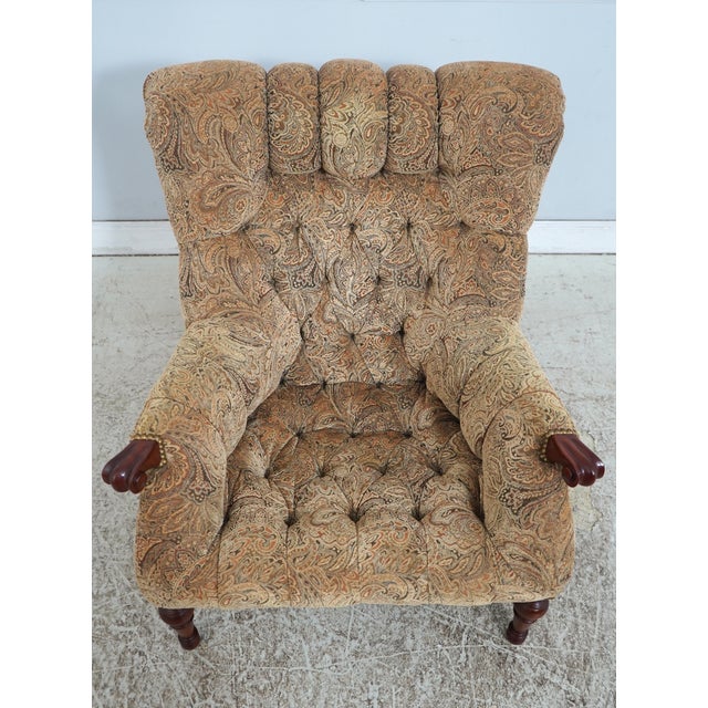 Age: C.2017 Details: Cherry Nice Turned Legs High Quality Construction Professionally Reupholstered In Brand New...