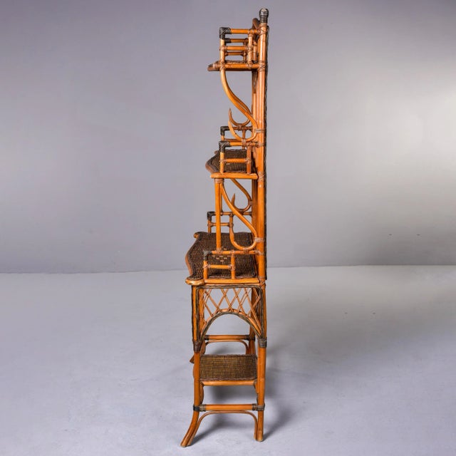 Vintage Rattan and Wicker Hall Stand For Sale In Detroit - Image 6 of 12