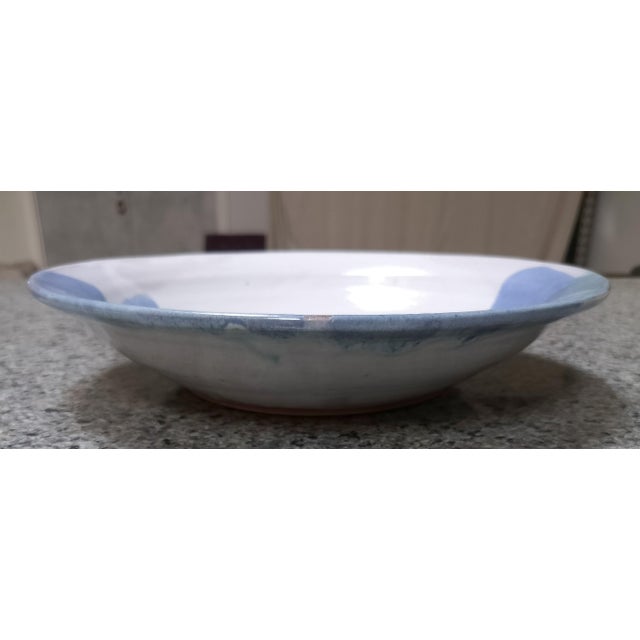 Pair of Vintage 80's American Studio Ceramic Plates With Landscape Style Layered Glaze For Sale - Image 4 of 11