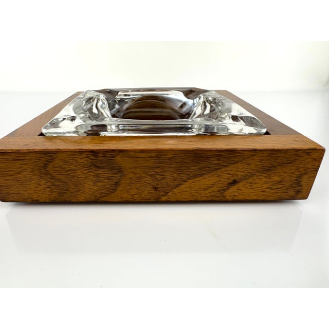 Wood 1960s Rothschild Mid Century Walnut & Glass Catchall For Sale - Image 7 of 10