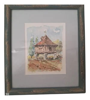M. Filliol, Gascony Pigeonnier, 2000s, Watercolor, Framed