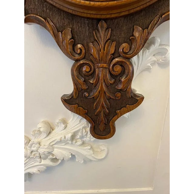 Victorian Carved Oak Banjo Barometer, 1880s For Sale - Image 9 of 10