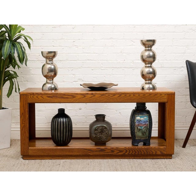 Mid-Century Modern Oak Vintage Entry-Table or Retail Display For Sale - Image 3 of 10