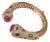 Bochic “Capri” Vintage Ruby & Multi Gem Bangle Set In 18K Gold & Silver For Sale