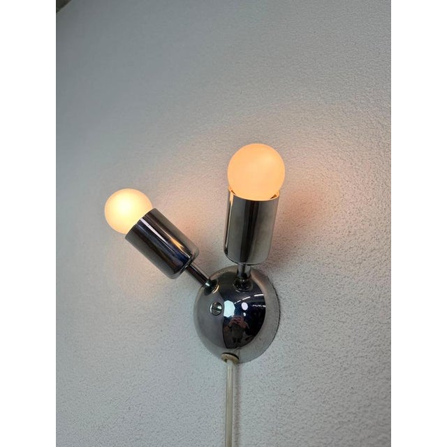 Silver Mid-Century Modern Wall Lamp from Drupol, 1960s For Sale - Image 8 of 9