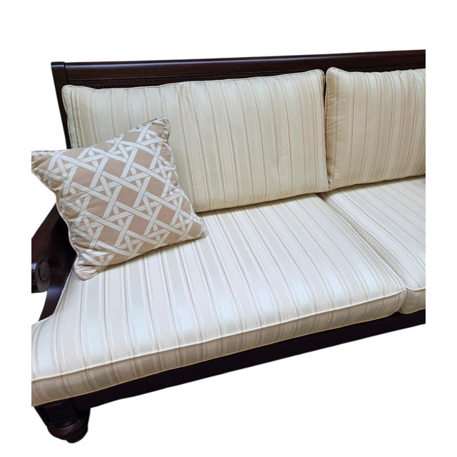 Traditional 1990s Rare Ethan Allen Double Cane Empire Sofa Couch West Indies British Classic For Sale - Image 3 of 18