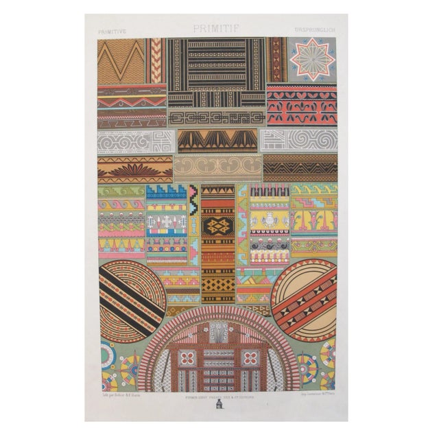 Vintage French Decorator Sheet Primitive C. 1870 For Sale