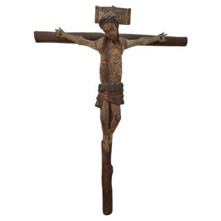 Romanesque Christ, 17th Century, Fruitwood For Sale