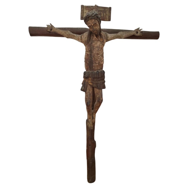 Romanesque Christ, 17th Century, Fruitwood For Sale
