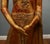Paint Thai Carved Standing Buddha Statue For Sale - Image 7 of 8