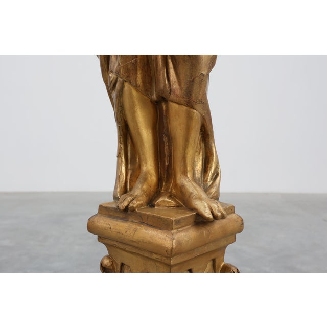 Louis XVI Gilt Oak Angel Figure Part of a Altar, 18th Century For Sale - Image 10 of 14