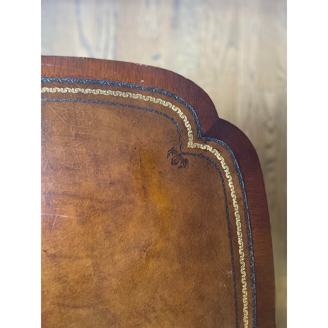 Vintage Zangerle & Peterson Leather-Top Coffee Table | Chicago | 1920s–40s For Sale - Image 9 of 9