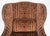 Red Gold Brass Tacks Upholstery Carved Mahogany Base Legs Large Wing Chair For Sale - Image 11 of 12