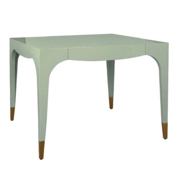 Contemporary Matthew Izzo Home Lacey Light Green Lacquer Game Table For Sale - Image 3 of 9