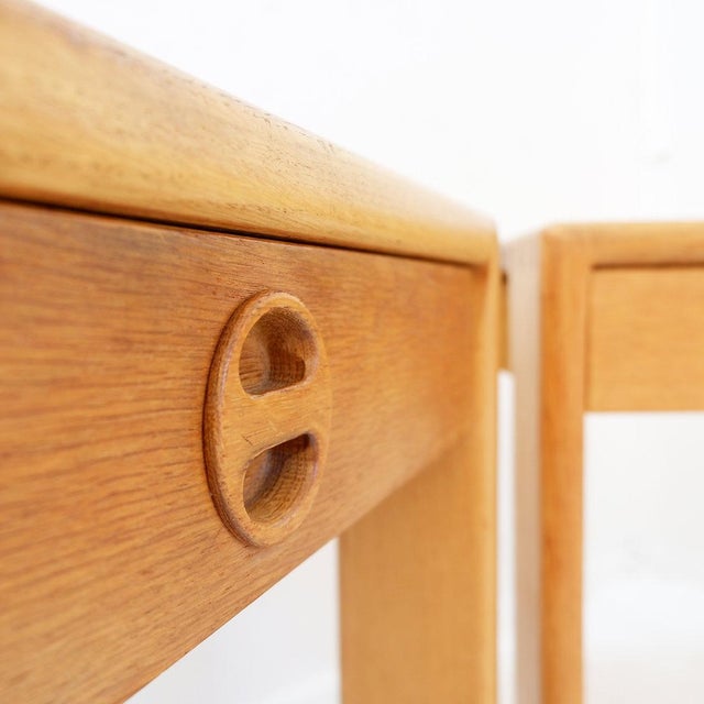 Oak Bedside Tables attributed to Esko Pajamies for Asko, Finland, 1960s, Set of 2 For Sale - Image 6 of 16