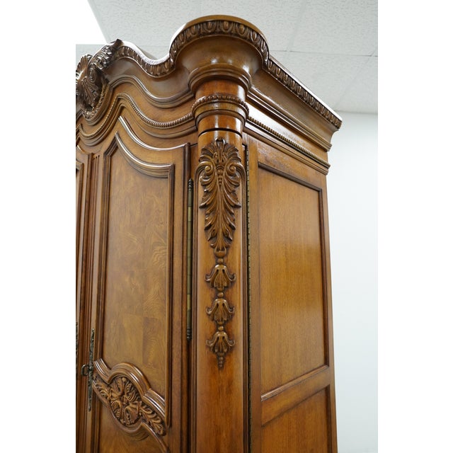 Vintage Rococo Revival Burl Wood Armoire For Sale - Image 10 of 18