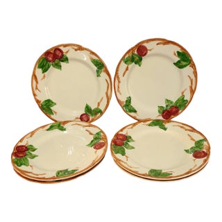 Vintage Franciscan Earthenware Apple Pattern Dinner Plates- Set of 6 For Sale