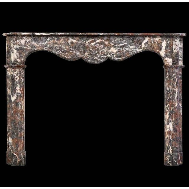 18th Century Louis XVI Fireplace Mantel in Rouge Royal Marble For Sale - Image 6 of 7