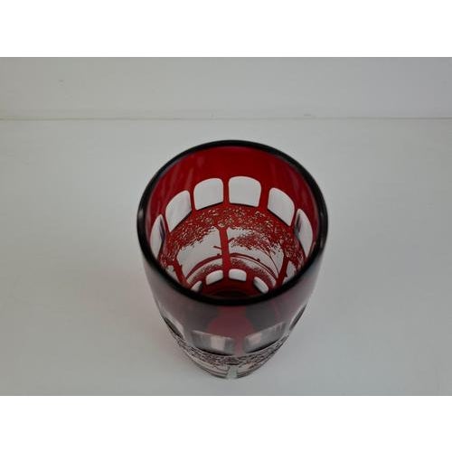 Art Deco Ruby Cut Overlay Vase from Egermann, Czechoslovakia, 1920s For Sale - Image 12 of 18