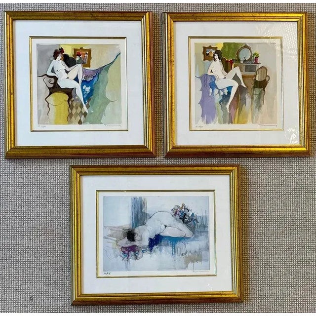Set of three Itzchak Tarkay serigraphs of nudes. Each By Itzchak Tarkay who was born in 1935 at the Yugoslav-Hungarian...