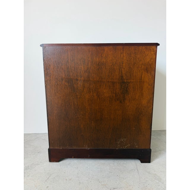 Vintage Georgian Chippendale Style Solid Mahogany Four-Drawer Nightstand / Bachelor’s Chest For Sale - Image 12 of 12