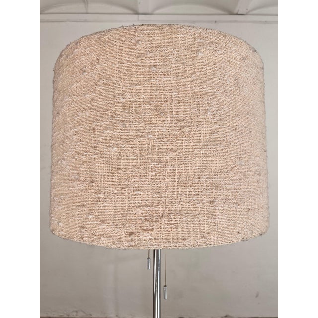 Chrome Floor Lamp with Fabric Shade from Staff For Sale - Image 9 of 11