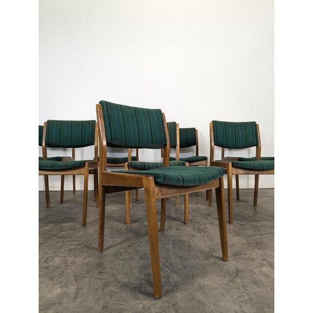 Vintage Green Fabric Chairs, Set of 8 For Sale - Image 5 of 9