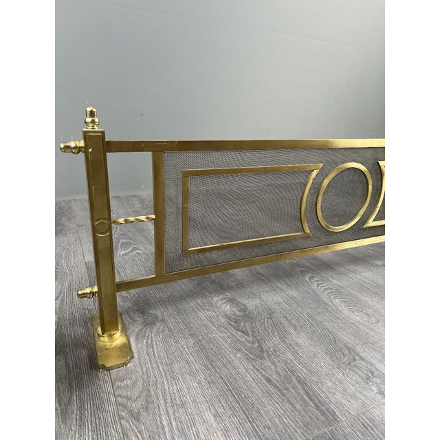 20th Century Louis XVI Brass Fireplace Set of Fire, Set of 7 For Sale - Image 3 of 9