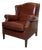 Vintage Tobacco Brown Leather Wingchair For Sale