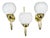 Vintage Brass and Opaline Glass Wall Lights by Kamenický Šenov, 1970s, Set of 3 For Sale