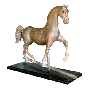 Vintage Boho Patinated Copper Horse Weathervane