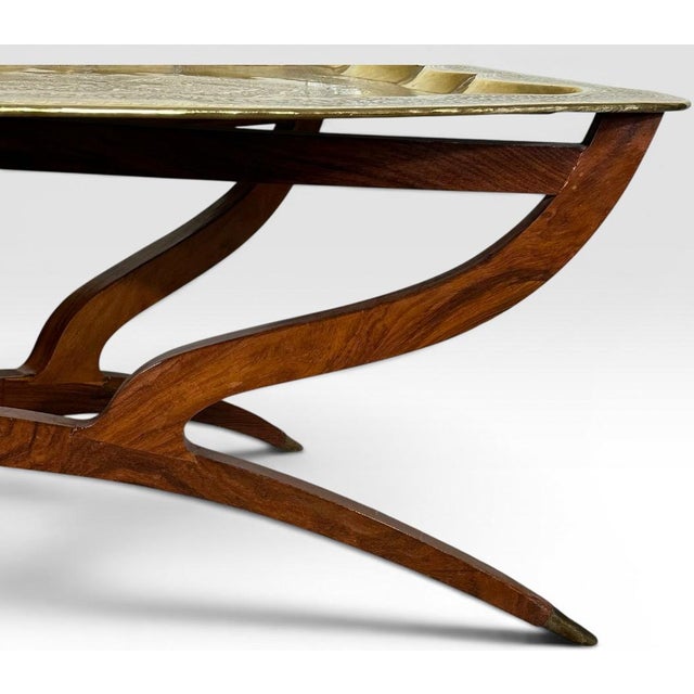 Mid-Century Moroccan Brass Spider Coffee Table For Sale - Image 13 of 16