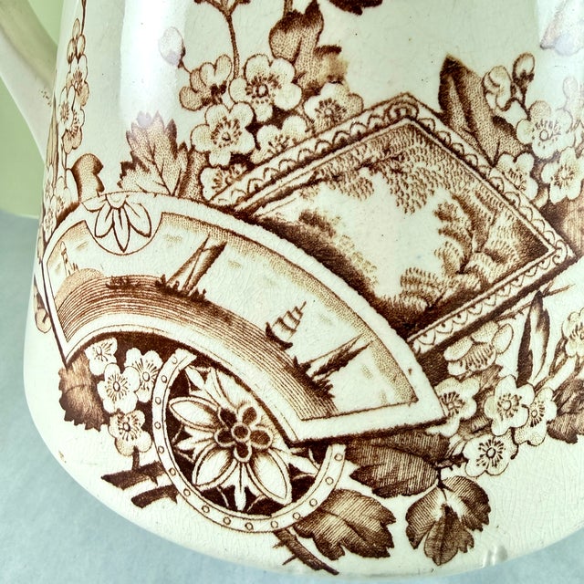 English Aesthetic Movement Large Ironstone Pitcher For Sale - Image 10 of 15
