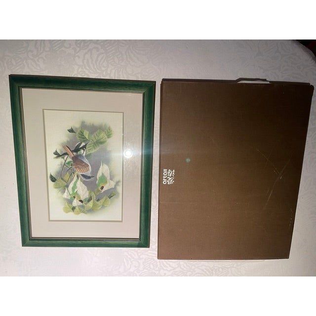 Late 20th Century Museum-Grade Masterpiece Artall Suzhou "Su" Hand-Embroidered Fine Silk Shrike Study (Boxed & Signed) For Sale - Image 12 of 14