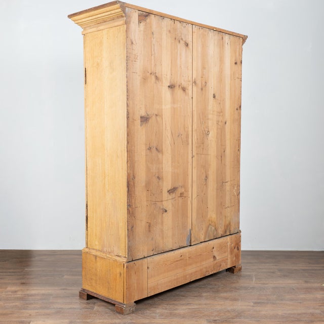 19th-Century Swedish Pine Two-Door Armoire With Original Faux Wood Paint For Sale - Image 9 of 9