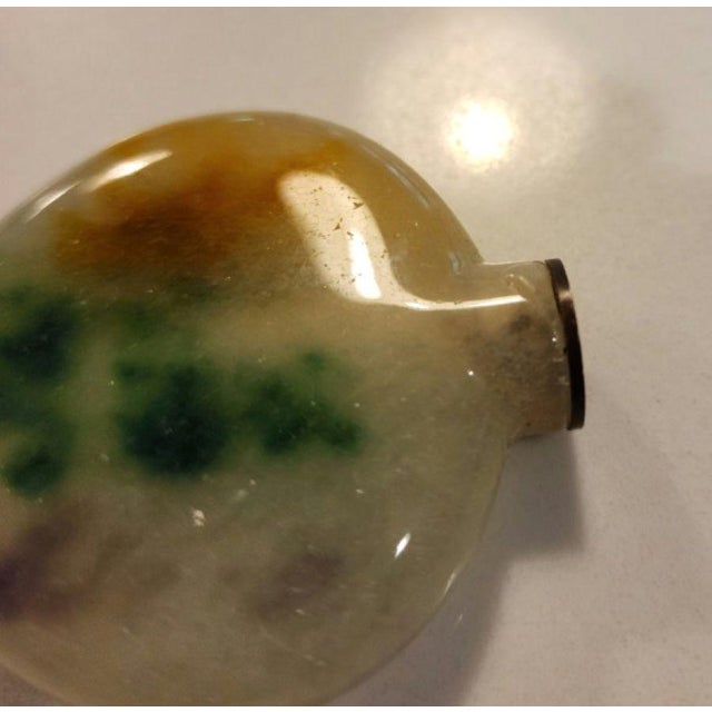 Early 20th Century Mottled Peking Glass Snuff Bottle With Turquoise For Sale - Image 12 of 18