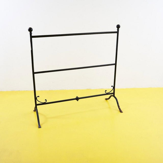 Vintage Wrought Iron Towel Holder, 1940s For Sale - Image 11 of 11